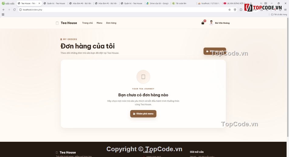 web bán trà sữa,quán lý quán trà sữa,code web bán trà sữa,Sharecode